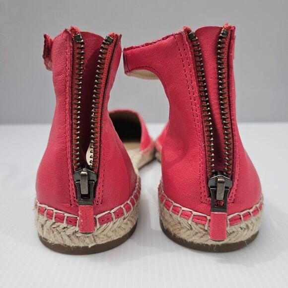 NEW Eileen Fisher Lala Espadrille Flat Watermelon Red Pink Leather Jute Size 8.5 - Picture 7 of 14